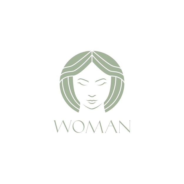 Gesicht frauen kurze haare entspannen schönheit logo-design