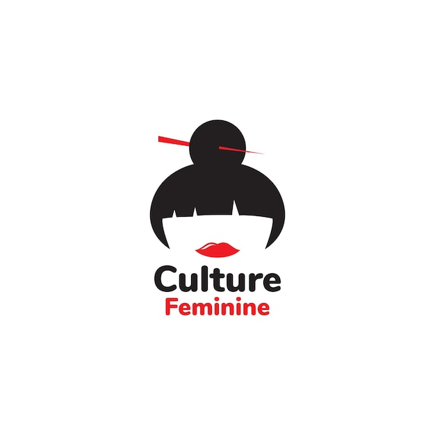 Gesicht mädchen japan schönheit kultur logo symbol symbol vektorgrafik design illustration idee kreativ