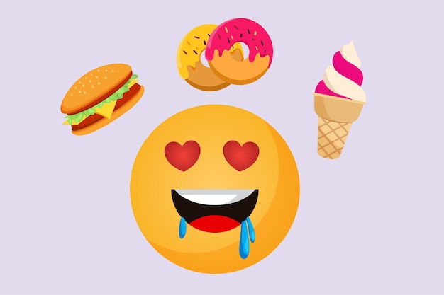 Vektor gesichtsausdrücke konzept emoji-charakter farbige flache vektorillustration isoliert