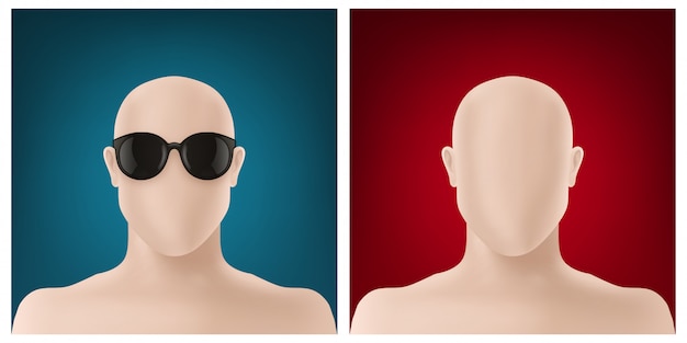 Gesichtsloser Avatar-Designsatz