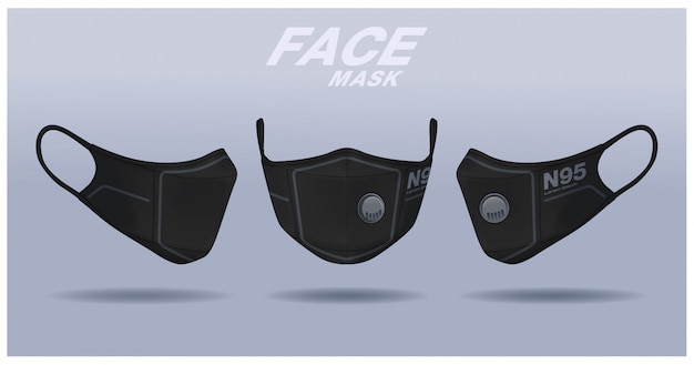 Gesichtsmaske design-vorlage, staubschutz & atmung medizinische atemwege.