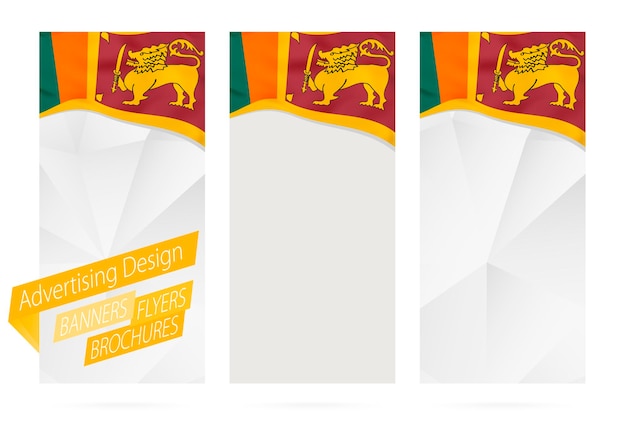 Gestaltung von bannern, flyern, broschüren mit flagge sri lankas