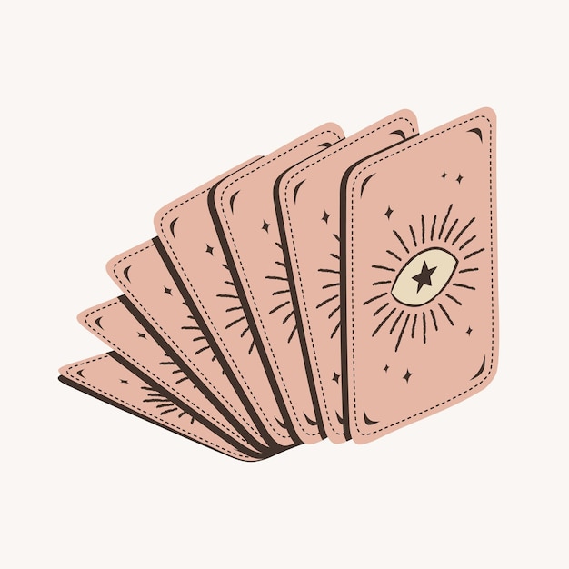 Vektor gestapelte tarotkarten-illustration