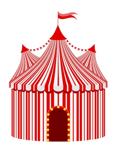 gestreifte rote Zirkuszelt-Aktienvektorillustration