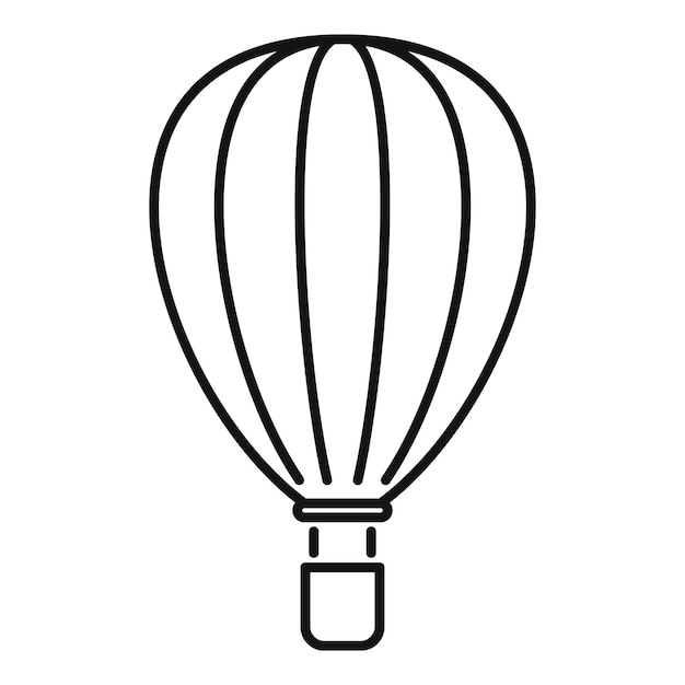 Vektor gestreiftes luftballon-symbol umriss eines gestreiften luftballon-vektorsymbols für webdesign isoliert auf weißem hintergrund