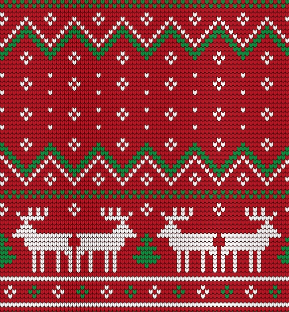 Gestricktes weihnachts- und neujahrsmuster zum drucken