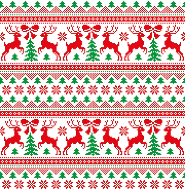 Gestricktes Weihnachts- und Neujahrsmuster