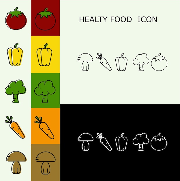 Vektor gesund 6 food icon