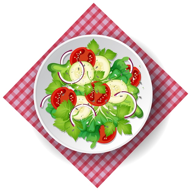 Gesunde Mahlzeit mit Salatschüssel aus frischem Gemüse