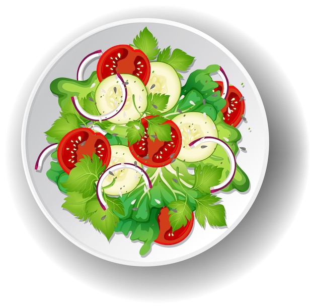 Gesunde Mahlzeit mit Salatschüssel aus frischem Gemüse