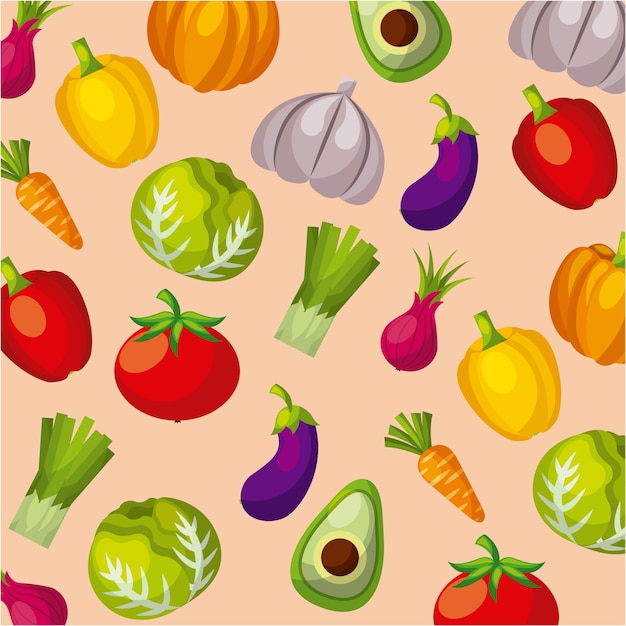 Gesunde organische vegetarische nahrungsmittel bezogen sich ikonenbild