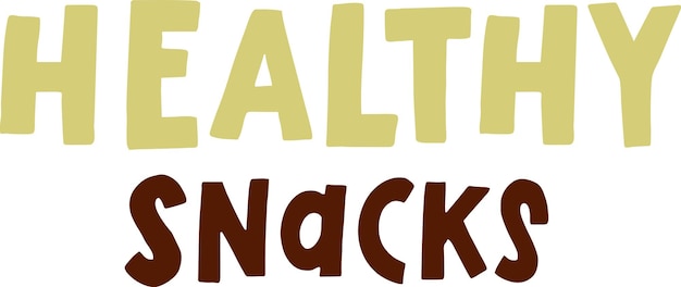 Vektor gesunde snacks mit buchstaben