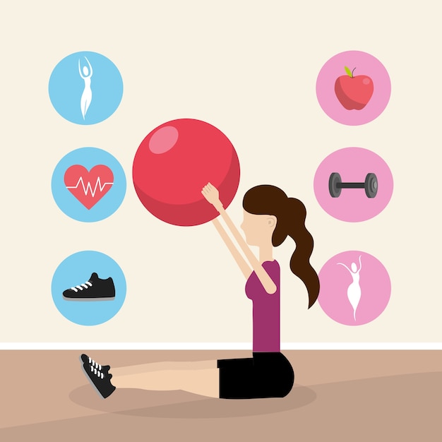 Gesundheit Fitness Cartoon