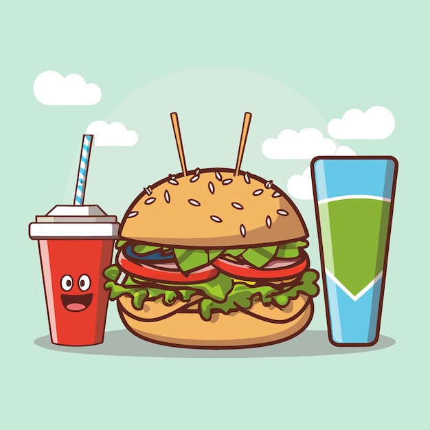 Vektor gesundheits-fast-food-maskottchen-design