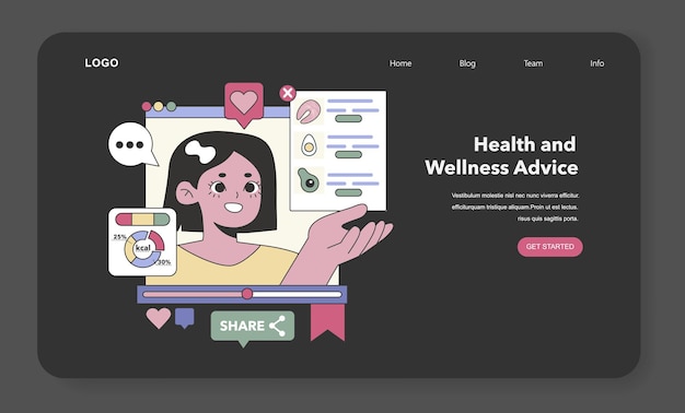 Gesundheits- und Wellnessberatung Thema Expertenberatung für einen ausgewogenen Lebensstil auf digitalen Plattformen