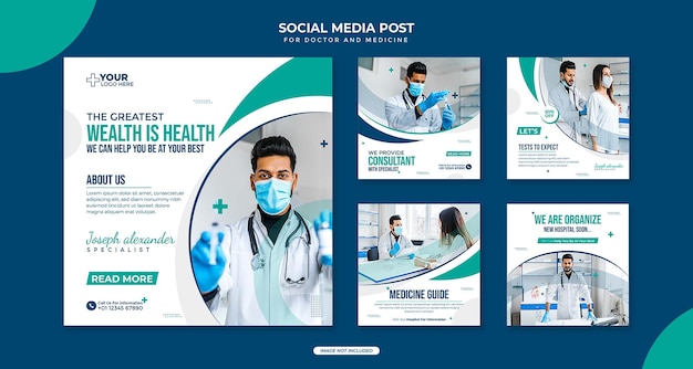 Gesundheitsklinik und medizinischer Social-Media-Beitrag