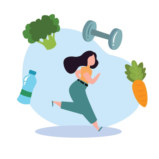 Vektor gesundheitspersonal läuft fitness-illustration grafikdesign