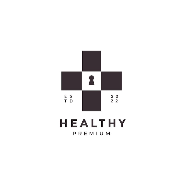 Gesundheitsschloss-logo-design-vektorsymbol