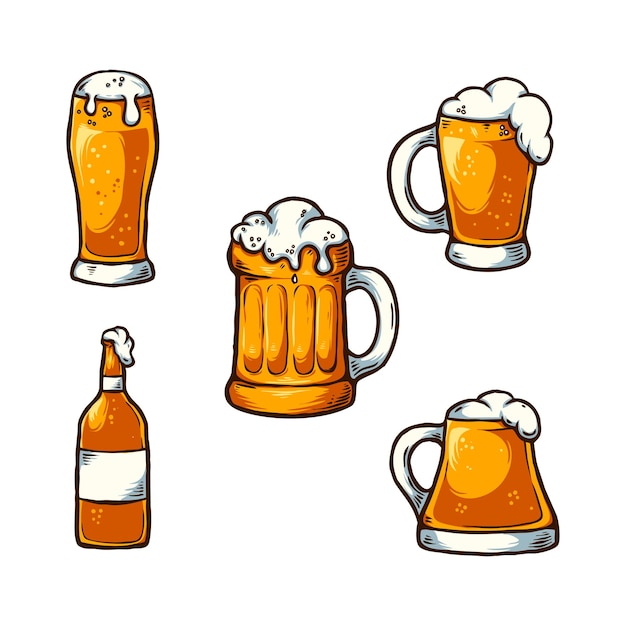 Getränke-Doodle-Set trinken frische Illustration