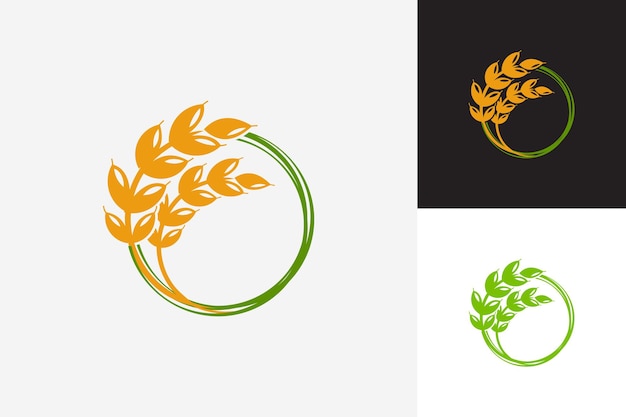 Getreide weizen logo template design vektor, emblem, designkonzept, kreatives symbol, icon