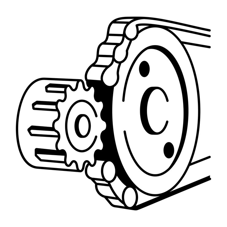 Vektor getriebe- und kettenantriebsmechanismus