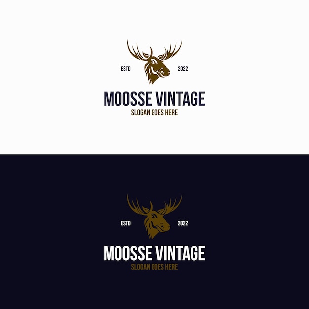 Geweih-vintage- oder jagd-logo-design
