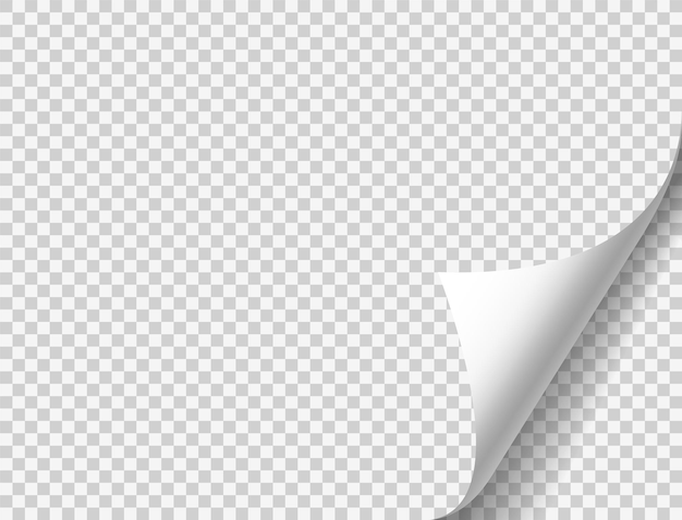 Gewellte Seite mit Schatten auf leerem Blatt Papier
