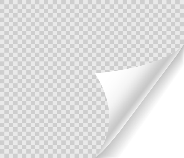 Gewellte Seite mit Schatten auf leerem Blatt Papier