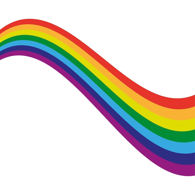 Gewellter Regenbogen der Linienkunst. Wellenmuster. Vektor-Illustration.