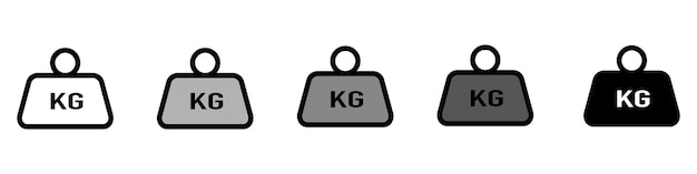 Gewicht-kilogramm-symbol im trendigen flachen stil isoliert auf dem hintergrund. gewicht kilogramm symbol seitensymbol.