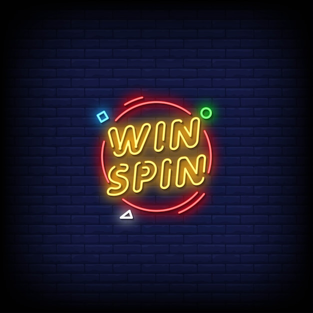 Gewinnen sie spin neon signs style text