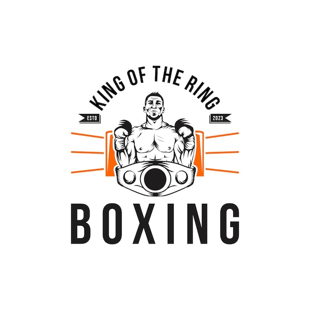 Vektor gewinner der auszeichnung „boxring-logo-design“.