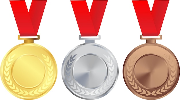 Gewinner Goldmedaille Erster bis Dritter Erster Zweiter Dritter Silbermedaille Bronzemedaille Mit rotem Band Wettbewerbsmedaille Trophäe für die Meister