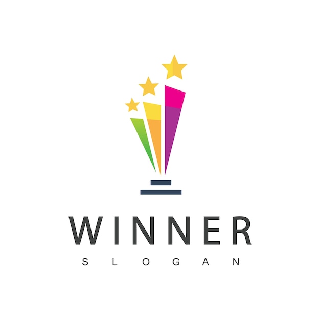 Gewinner-trophäe-logo-vorlage symbol für führung und wettbewerbspreis