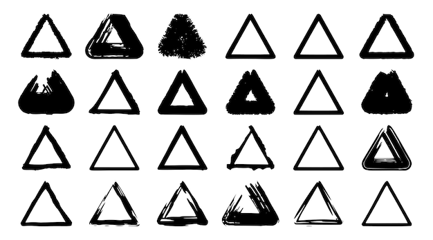 Gezeichnete bürstenvektorillustration des dreieckselementgekritzels hand