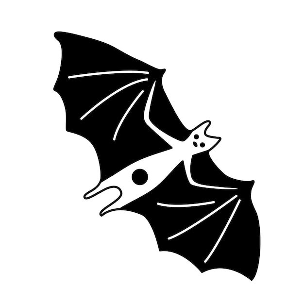 Vektor gezeichnete gekritzelvektorillustration der fledermaus hand. groß für halloween-design