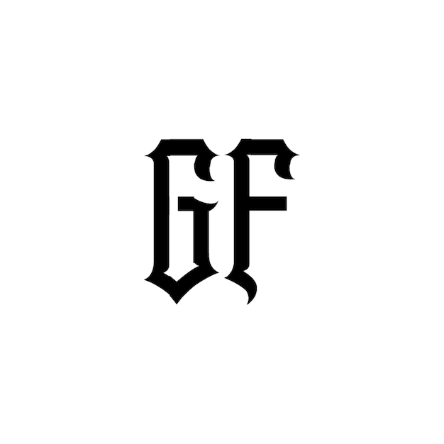 GF-Monogramm-Logo-Design, Buchstabe, Text, Name, Symbol, einfarbig, Logo, Alphabet, Zeichen, einfaches Logo