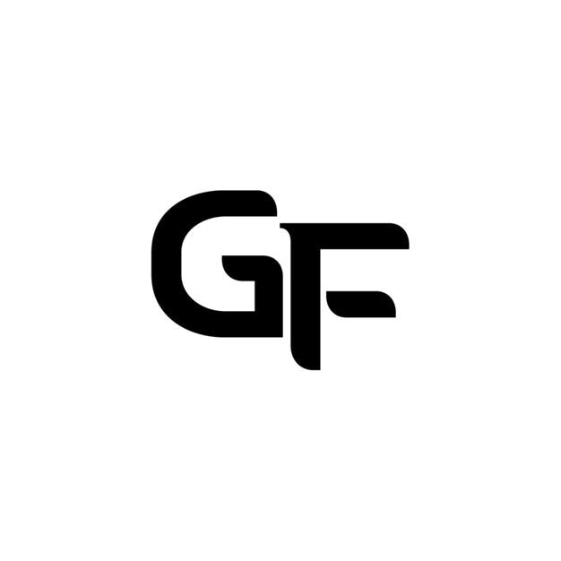 GF-Monogramm-Logo-Design, Buchstabe, Text, Name, Symbol, einfarbig, Logo, Alphabet, Zeichen, einfaches Logo