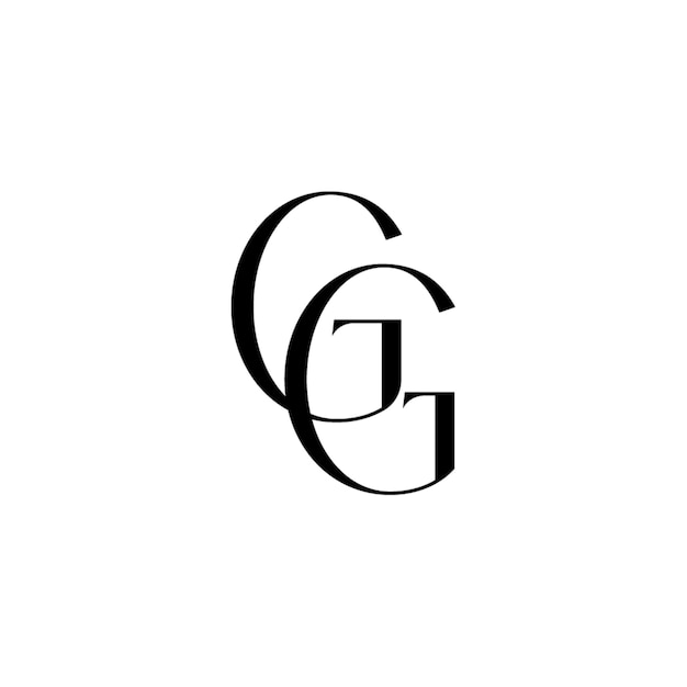 GG-Monogramm-Logo-Design, Buchstabe, Text, Name, Symbol, Monochrom, Logo, Alphabet, Zeichen, einfaches Logo