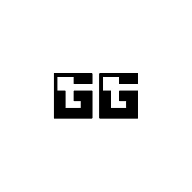 GG-Monogramm-Logo-Design, Buchstabe, Text, Name, Symbol, Monochrom, Logo, Alphabet, Zeichen, einfaches Logo