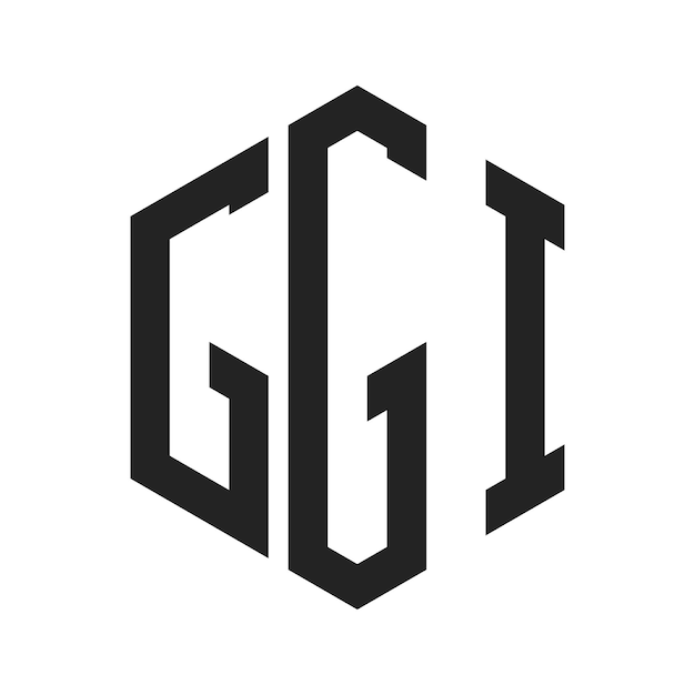 GGI-Logo-Design Anfangsbuchstaben GGI-Monogramm-Logo in sechseckiger Form