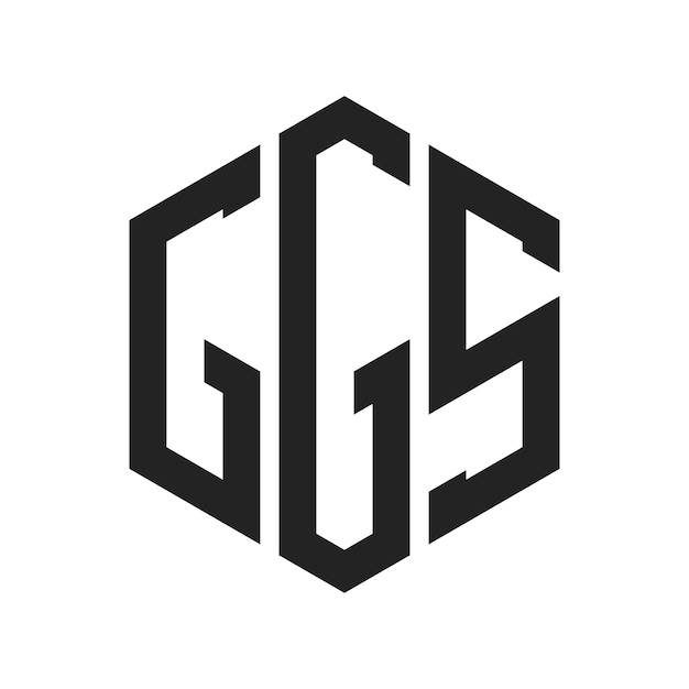 GGS-Logo-Design Anfangsbuchstaben GGS-Monogramm-Logo in sechseckiger Form