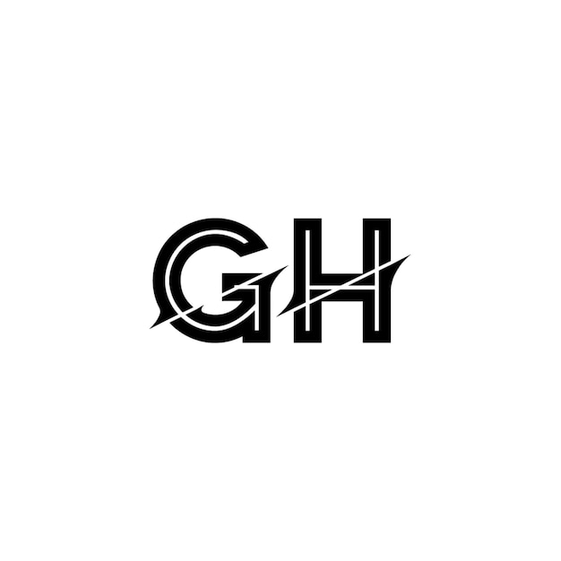 GH-Monogramm-Logo-Design, Buchstabe, Text, Name, Symbol, monochromes Logo, Alphabet-Zeichen, einfaches Logo