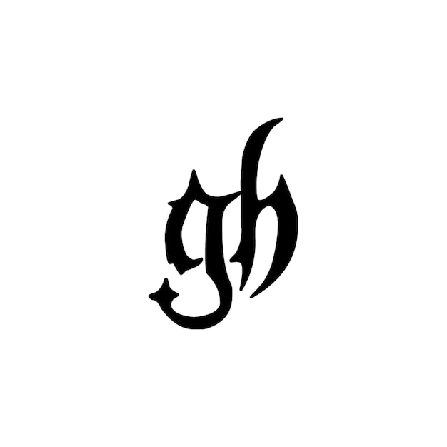 GH-Monogramm-Logo-Design, Buchstabe, Text, Name, Symbol, monochromes Logo, Alphabet-Zeichen, einfaches Logo