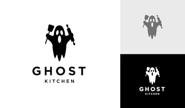 Vektor ghost-küche-logo-design-vektor-symbol-illustration