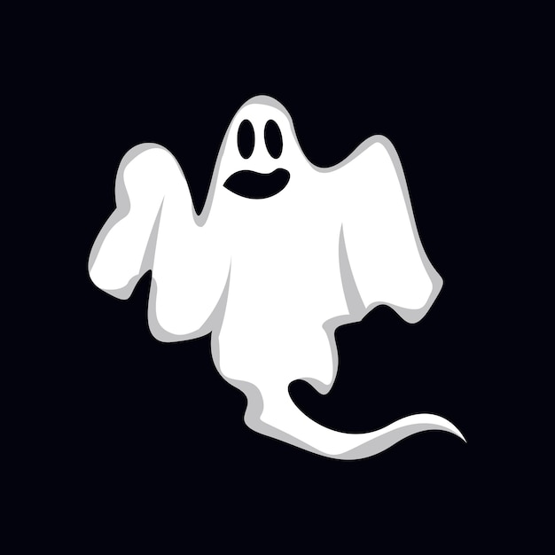 Vektor ghost-logo-design halloween-symbol halloween-kostüm-illustration feier-banner-vorlage