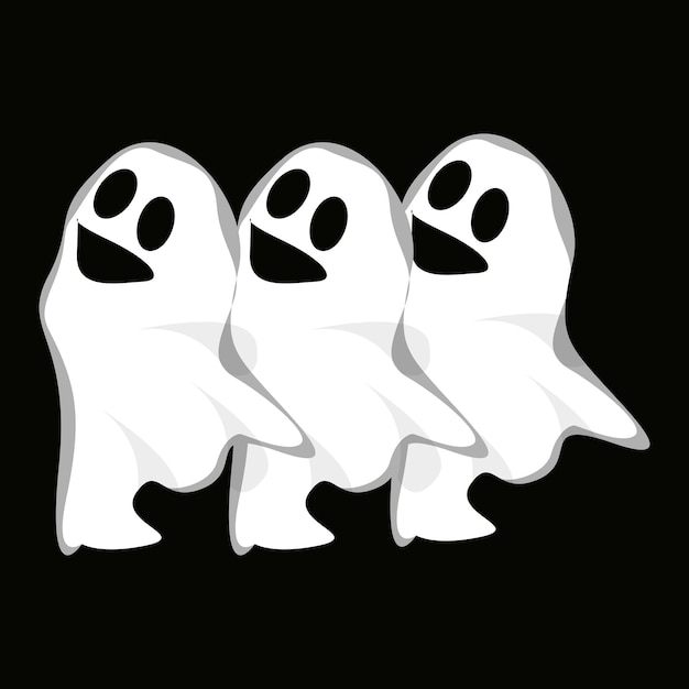 Ghost-logo-design halloween-symbol halloween-kostüm-illustration feier-banner-vorlage