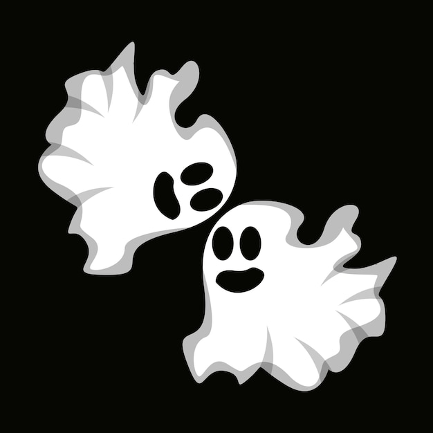 Vektor ghost-logo-design halloween-symbol halloween-kostüm-illustration feier-banner-vorlage