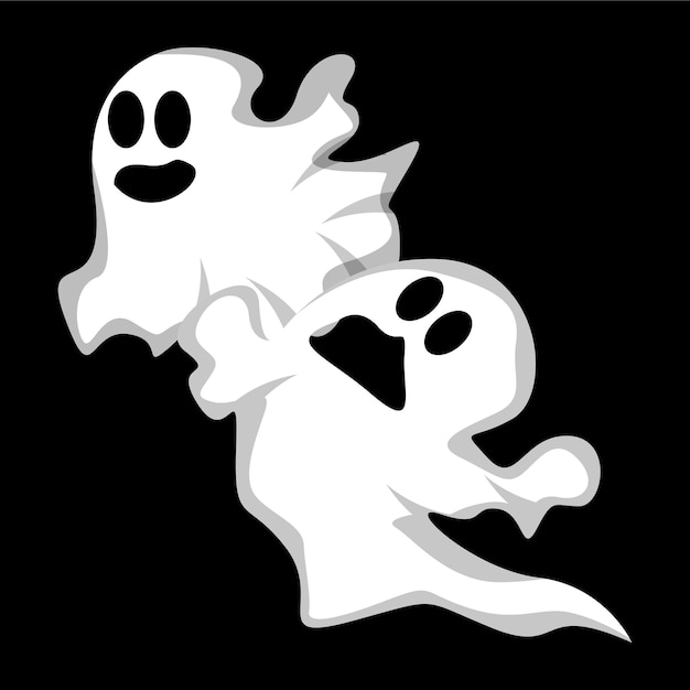 Ghost-logo-design halloween-symbol halloween-kostüm-illustration feier-banner-vorlage