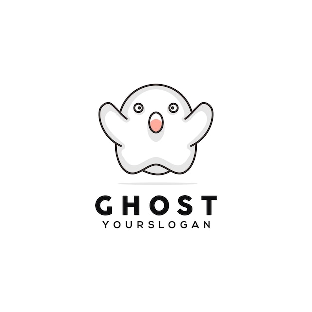 Ghost niedliche logo-design-vorlage